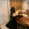 Casual Dresses Gothic Black Velvet Dress Party Long Sleeve Mini Ladies Retro Elegant Korean i ett stycke Koreansk version 2022 Summer