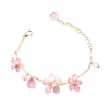 Bangle 2022 Fashion Jewelry Gold Chain Pearl Crystal Cherry Blossoms Armband Homme Pulsera Mujer Infinity Armband för kvinnor