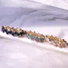 Bagues de grappe UILZ magnifique promesse de zircon cubique bleu pour les femmes coupe carrée disponible Noble bijoux de mariage anneau fille cadeau