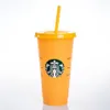 DHL Syrenka Bogini Starbucks 24 unz/710 ml plastikowe kubki Tubbler wielokrotne użycie przezroczyste picie płaskie dolne filarze Kształt Słaska SS1230