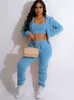 Automne Hiver Survêtements 3 Pièces Ensembles Femmes Manches Longues Sweatsuits Veste À Capuche Décontractée Débardeur Et Pantalon Ensemble Assorti Costumes De Sport Décontractés Vêtements De Sport