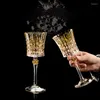 Weingläser Europa Gold Kristall Glas Retro Geschnitzt Luxus Becher Diamant Tassen Champagner Bar Party El Hause Trinken Ware