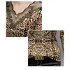 Women's T Shirts Spring Autumn T-shirt Kvinnor Mesh Stretchy V-hals Diamonds Drilling Letters Leopard Slim Tops Tees Long Sleeve Casual 9938