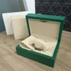 Il regalo di scatole di legno verde originale può essere personalizzato modello numero di serie piccola etichetta anti-contraffazione scheda orologio scatola brochure fil312C
