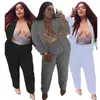 Trackusy biurowe dla kobiet Dwuczęściowe spodnie Zestaw Elegancja odzieży plus size damskie damskie bleeve hurtowa kropla