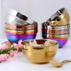 Bowls 304 Stainless Steel School Canteen Thick Double-layer Insulated Rice Household Children's Tableware Soup Bowl