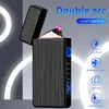 Colorful Windproof USB Cyclic Charging ARC Lighter Portable Innovative Design LED Light Switch For Herb Cigarette Tobacco Smoking Holder Lighters Wholesale