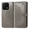 インプリントレースフラワーウォレットレザーケースXiaomi 13 Pro 12t 12s 12 Ultra Redmi A1 Plus 12 Pro Holder Flip Cover Fashion Lady Card Slot Book Phone Pruse Strap