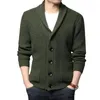 Herentruien 2023 Spring herfst Men Sweater Coats Retro Fashion Design Militair Green Green Cardigan Europe America America Heren Kleding