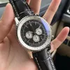 Мужские часы Quartz Movement Watch Начатые часы Sapphire 43 -миллиметровый кожаный бизнес Водонепроницаемый несколько цветных классических мужчин W310K