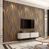 Wallpapers Modern Reduction 3D Stereo Water Wave Curve Vertical Striped Wallpaper Sofa TV Background Wall Living Room Deerskin