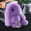 Keychains 14cm Söt pluffnyckelring Rex Fur Key Chains For Women Bag Toys Doll Fluffy Pom Lovely Pompom Keyring