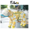 Hondenkleding Kleine en middelgrote puppy-regenjas voor honden overalls plaid reflecterende strip kat huisdier kleding