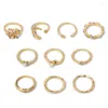 Backs Orecchini Anello Europeo E Americano Set Di 10 Pezzi Luna Stella Foglia Amore Cuore Strass Giunto