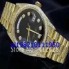 Wholennens 18K Yellow Gold Super Prezydent Diamond 1803 Sapphire Glass Box Watches Original Box File312m