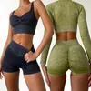 Active Sets Seamless Yoga Set Women Gym Sport Suit Sportswear Two Piece Workout Clothes High Waist Leggings Tracksuits Running Outfits