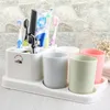 Bath Accessory Set Bathroom Wash Gargle Suit Toothbrush Rack With 4 Tooth Mugs Holder