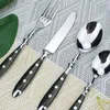 Dinnerware Sets 4 In 1 Set Elegant Rivet Handle Style Stainless Steel Western Cutlery Delicate Table Utensils For Home