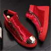 Men Fashion Casual Ankle Boots Spring Autumn Flock Metal Decoration Riding Boots High Top Hip Hop Shoes Da019