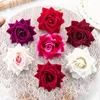 Dekorative Blumen künstliche Köpfe für Hochzeit 7 cm 100pcs Flanellrosen DIY Home Dekoration Scrapbooking Wrader Brautzubehör Corsage Corsage