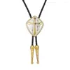 Bow Ties KDG Western Cowboy Zinc Alloy Two-color Cross BOLO Tie Shirt Accessories Men And Women Gift Items