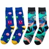 Herrensocken für Damen, bunt, Chili, Baumwolle, Neuheitssocke, lustig, für Männer, große Größe, Crew, männlich, 2 Paar, Drop #D