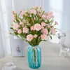 Decorative Flowers 6 Head Artificial Carnation Flower Bouquet Simulation Small Fake Silk Branch Home Decor Floral Festival Gift