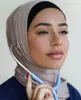 Этническая одежда Plain Hijab Presewn Мгновенная премиум -джерси голова шарф упаковки женские шарфы 170x70 см.