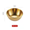 Bowls Spray Oil Sprayer Stainless Steel Round Small Plate Golden Sauce Dish Soy DishJapanese Dipping