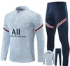 2021 2022 PSG-Fußball-Trainingsanzug 20/21/22 MBAPPE-Fußballtrikot im klassischen Stil PSG-Trainingsanzug Halbpullover Langarm SERGIO RAMOS VERRATTI ICARDI Erwachsene Kinder