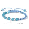 Strang 6mm Angelit Perlen Armband Chalcedon Engel Reiki Stein geflochtene Armbänder für Frauen Männer handgemachte gewebte Seil Armbänder Schmuck