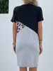 Party Dresses DGIRL Clothing 2022 Summer Dress Casual T-shirt Skirt Loose Patchwork