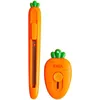 Mini cortador retráctil de dibujos animados de zanahoria, cuchillos utilitarios, cuchillo para fresas, papelería para estudiantes, suministros de oficina