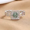 حلقات الكتلة S925 Sterling Silver Ring شخصية Mahjong Zircon Open for Women Fashion Complicing Party Jewelry المجوهرات