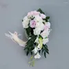 Fiori decorativi Bouquet da sposa Ripresa nuziale per la casa Fiore artificiale Giglio di rosa di seta