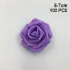 Decoratieve bloemen 100 stcs/lot diy 6-7 cm kunstmatige pe foam rozenkop handgemaakte bruid boeket thuisbloem voor bruiloft decoraties