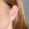 Brincos de costas coloridas cúbicas zirconia escalador de ouvido de linhas curvadas formato de linha de jóias delicadas para mulheres