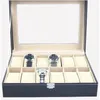 Faux Leather Watch Box Display Case Organizer 12 slots smycken lagring box238u