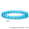 Strand 8mm pärlor lucite crystal armband transparent blå röd grön sjöjungfru glasarmband för kvinnor män meditation mode smycken