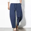 Men's Pants IN Men's Cotton Linen Loose Male Casual Solid Color Trousers Chinese Style Plus Size Sweatpants