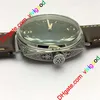 Top Engrave Limited Edition Men's Watch Pam Handwindende mechanisch bruin lederen band Watch 47 mm roestvrijstalen heren's290F