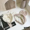 Ball Caps Kawaii Ears Cashmere Hat Cute Korean Women Autumn JK Wool Winter Thicken Warm Accessories Japanese