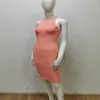 Abiti casual Moda Sexy Summer Women Bodycon Guaina posteriore Scava fuori Celebrity Evening Club Abito fasciatura rosa Vestido