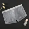 Mutande Mesh Biancheria erotica sexy da uomo Slip bikini maschili Mutandine di cotone traspirante Pantaloncini Boxer ultrasottili a vita bassa