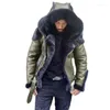 Vestes pour hommes 2022 hiver veste pour hommes manteau style punk automne chaud en cuir daim fausse fourrure PU vers le bas vêtements pour hommes noir marron