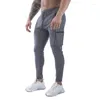 Pantaloni da uomo Fitness Jogging Pantaloni sportivi da uomo casual multitasche con cerniera Pantaloni da jogging da allenamento per bodybuilding in cotone da uomo