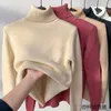 Rollkragen Winter Pullover Frauen Elegante Dicke Warme Weibliche Gestrickte Pullover Lose Grundlegende Strickwaren Jumper