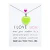 Fête des mères amour maman coeur pierre lumineuse pendentif bleu vert lueur lumière dans le noir collier pour la fabrication de bijoux avec carte