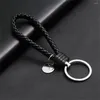 Keychains Creative PU Leather Braided Rope Keychain Car Key Ring For Women Men Fashion Holder Accessories
