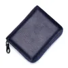 HBP-kort blixtlås Male Cowhide RFID Anti-stöldborste magnetiskt läder kvinnlig korthållare306R